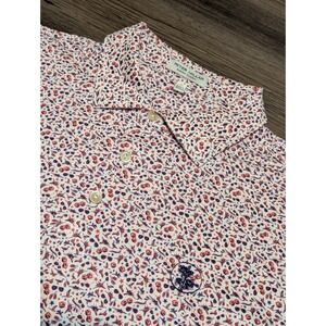 Peter Millar Summer Comfort Men's Golf Polo Shirt Size Medium Aviation AOP Logo
